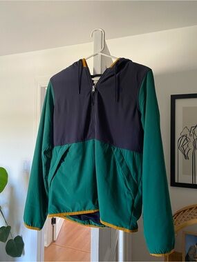 The North Face Green and Navy Hooded Zip-Up Jacket